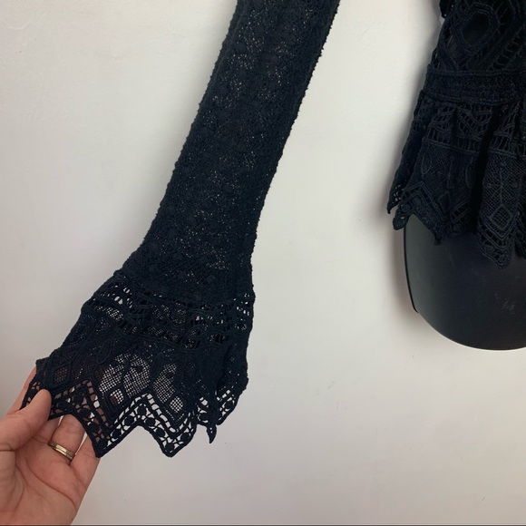 Jen's Pirate Booty Black Lace Knit Top - Picture 2 of 10